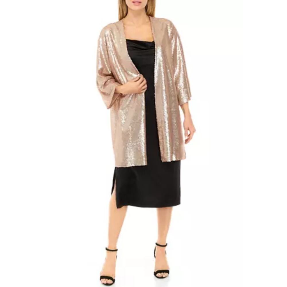 The Limited Women’s Sequin Kimono Cardigan Duster Size XL Champagne Gold NWT